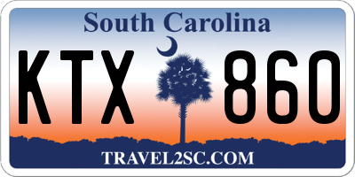 SC license plate KTX860