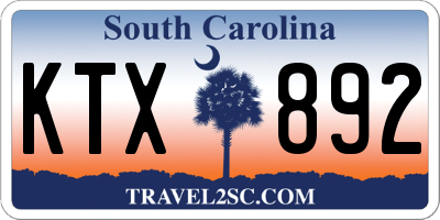 SC license plate KTX892