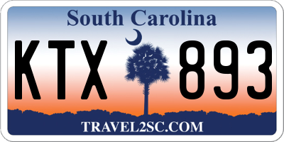SC license plate KTX893