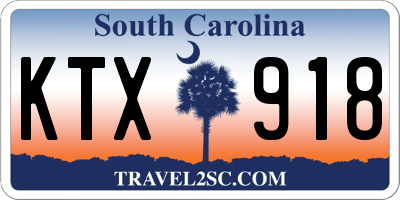 SC license plate KTX918