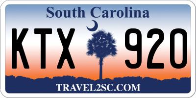 SC license plate KTX920