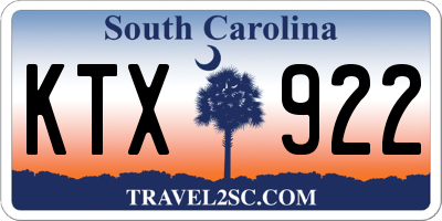 SC license plate KTX922