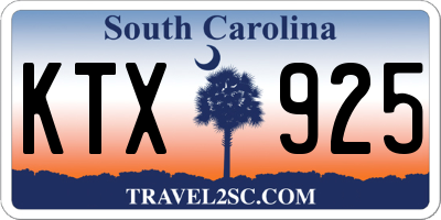 SC license plate KTX925