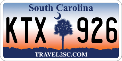 SC license plate KTX926
