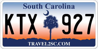SC license plate KTX927