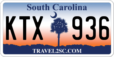 SC license plate KTX936