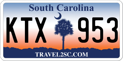 SC license plate KTX953