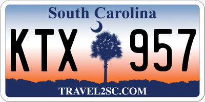 SC license plate KTX957