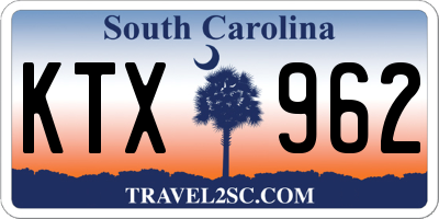 SC license plate KTX962