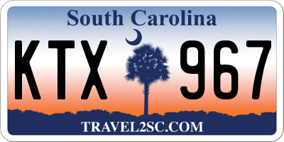 SC license plate KTX967