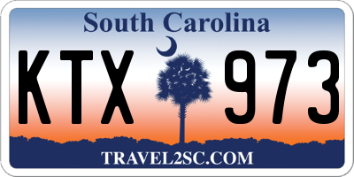 SC license plate KTX973