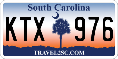 SC license plate KTX976