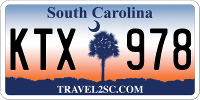 SC license plate KTX978