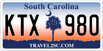 SC license plate KTX980