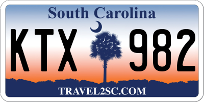 SC license plate KTX982