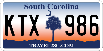 SC license plate KTX986