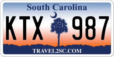SC license plate KTX987