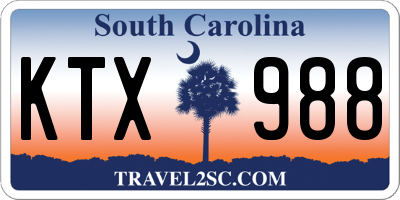 SC license plate KTX988