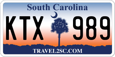 SC license plate KTX989