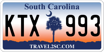 SC license plate KTX993