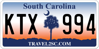 SC license plate KTX994