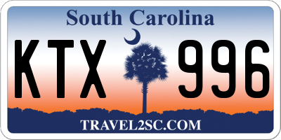 SC license plate KTX996