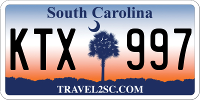 SC license plate KTX997