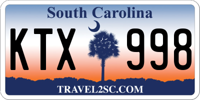 SC license plate KTX998