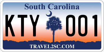 SC license plate KTY001