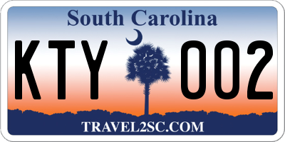 SC license plate KTY002