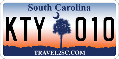 SC license plate KTY010