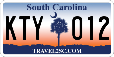 SC license plate KTY012