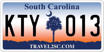 SC license plate KTY013