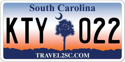 SC license plate KTY022