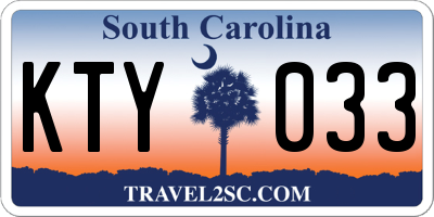 SC license plate KTY033