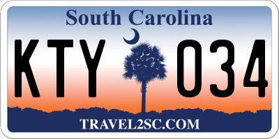 SC license plate KTY034