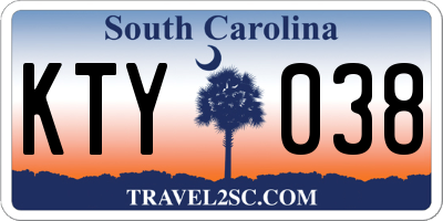 SC license plate KTY038