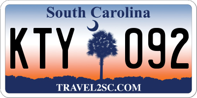 SC license plate KTY092