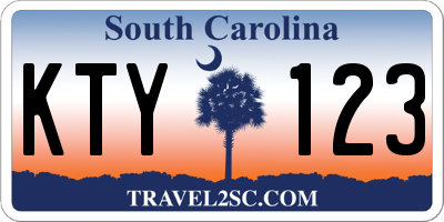 SC license plate KTY123