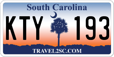 SC license plate KTY193