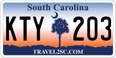 SC license plate KTY203