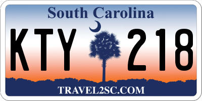 SC license plate KTY218