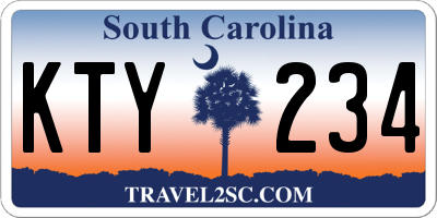 SC license plate KTY234