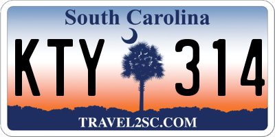SC license plate KTY314
