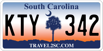 SC license plate KTY342