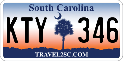 SC license plate KTY346