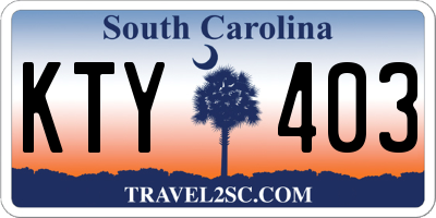 SC license plate KTY403