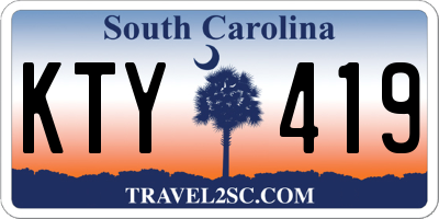 SC license plate KTY419