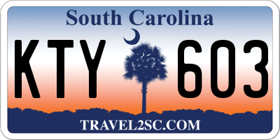 SC license plate KTY603