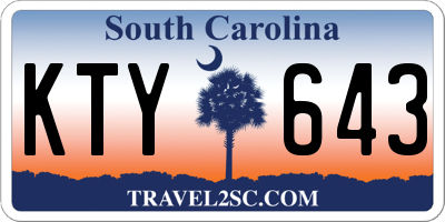 SC license plate KTY643